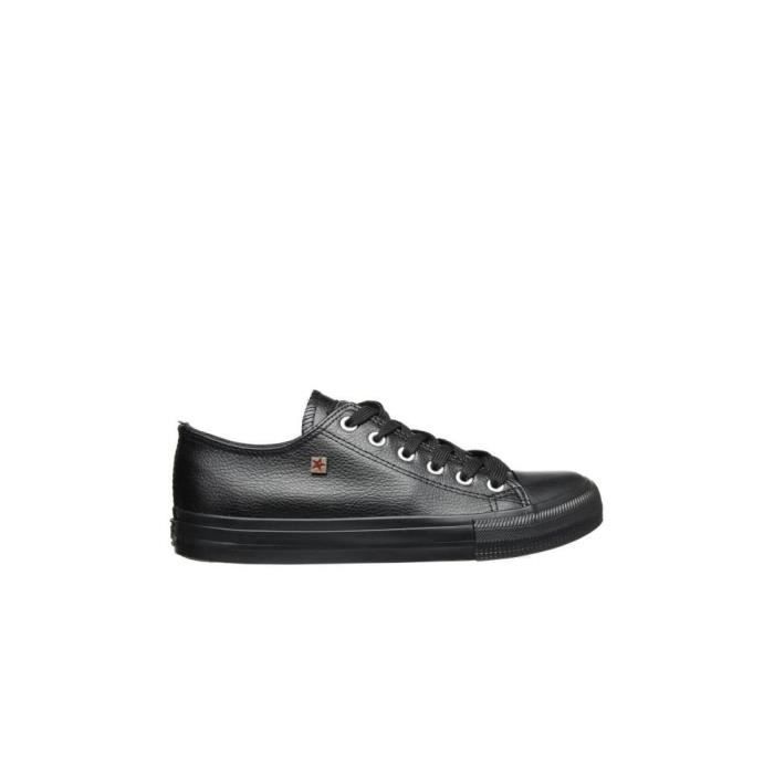 BIG STAR Baskets Femme Big Star V274871 Noir - Lacets - Dessus Synthétique - Talon Plat