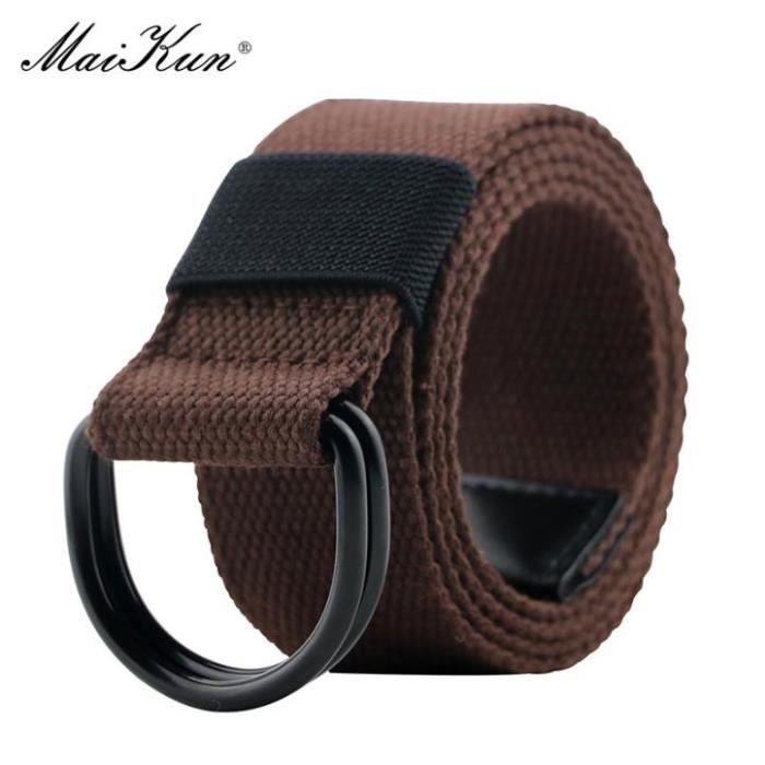 Ceinture En Toile Réglable - Double Anneau - 110cm - Unisexe - Décontractée