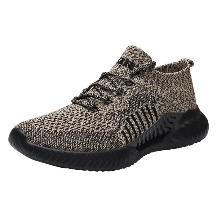 Basket Homme Baskets l?�g?�res et respirantes en tricot confortable Kaki - Cdiscount Chaussures