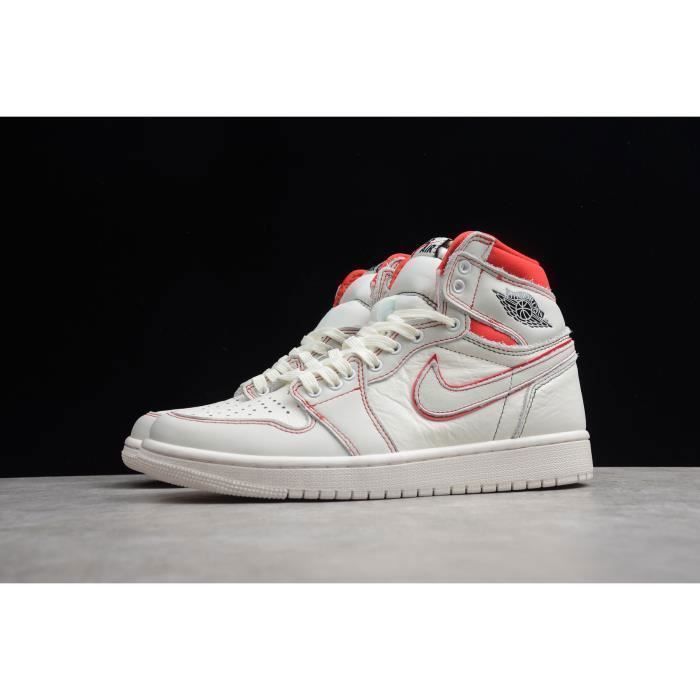 BASKETS AirsJordans 1 555068160 Off White Red CHAUSSURES Femme Homme
