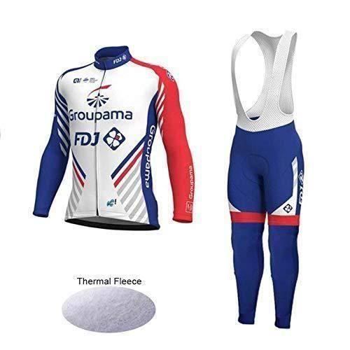Maillot Cyclisme Manches Longues Hiver Homme Blanc Respirant Equipe