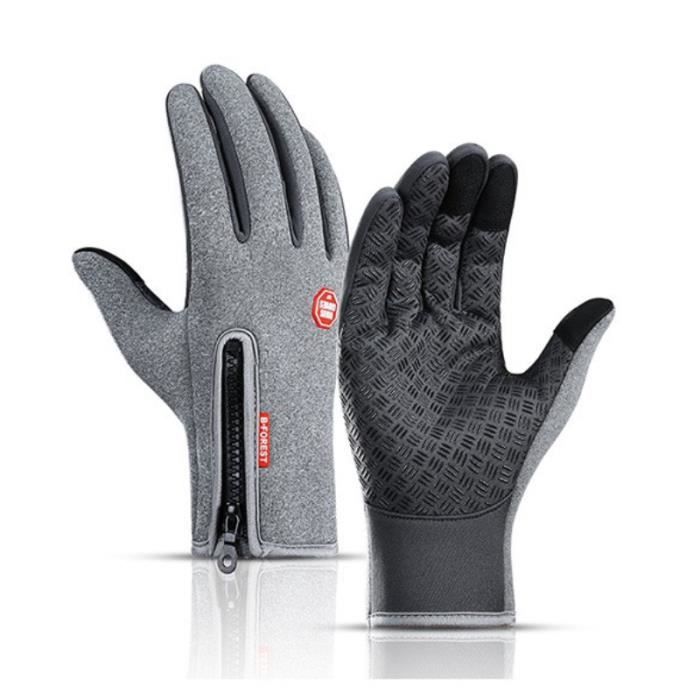 Gants d'hiver épais chaud pour écran tactile imperméable cyclisme antidérapant Mixte noir - Vêtements