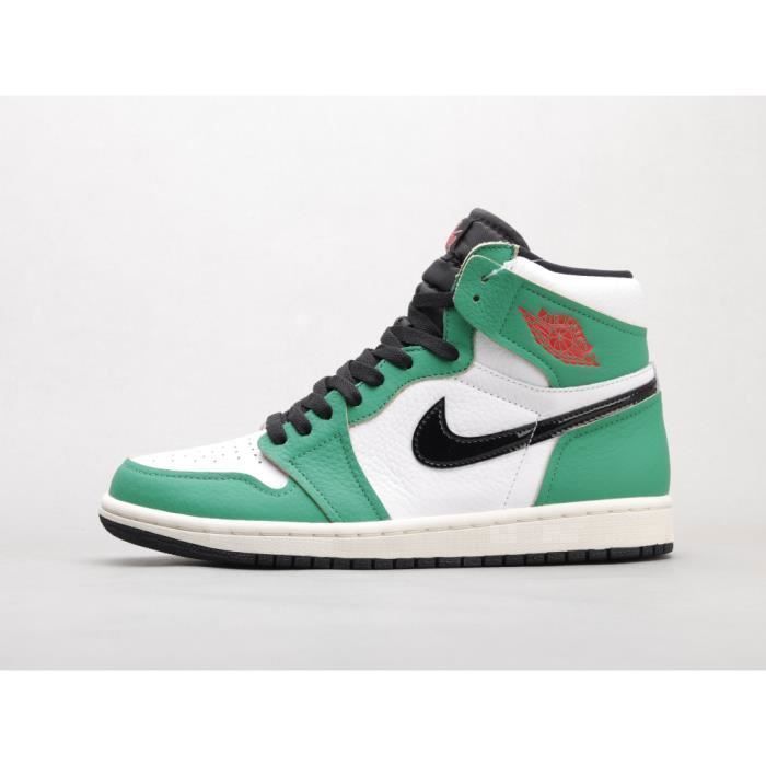 Basket Air Jordan 1 RETRO HIGH OG Lucky Green Homme Cuir Lacets Marque Air Jordan Talon Plat Vert Cdiscount Chaussures