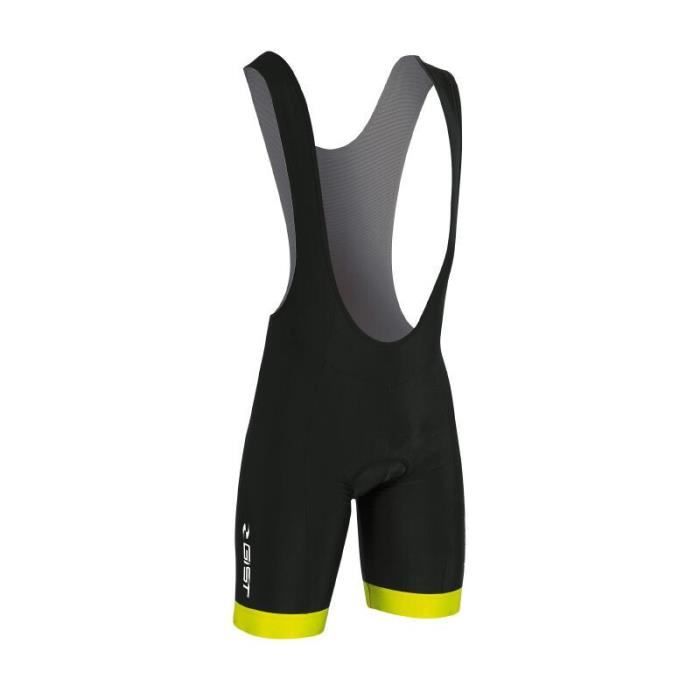 Cuissard court à bretelles Gist Fond Coolmax - noir/jaune fluo - Homme - 3XL