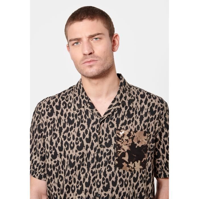 Chemise leopard homme Might Marron Cdiscount Pret a Porter