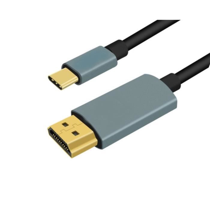 Cable USB C vers HDMI [4K-3D] pour Samsung Galaxy Z Flip Câble USB-C-HDMI 2.0 Ultra HD 4k, Full HD-3d Haute Vitesse - 2M