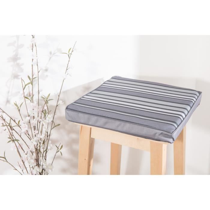 Lovely Casa Duo Cuscino Per Sedia - Lino Nero - 38x38x4 Cm - Cotone