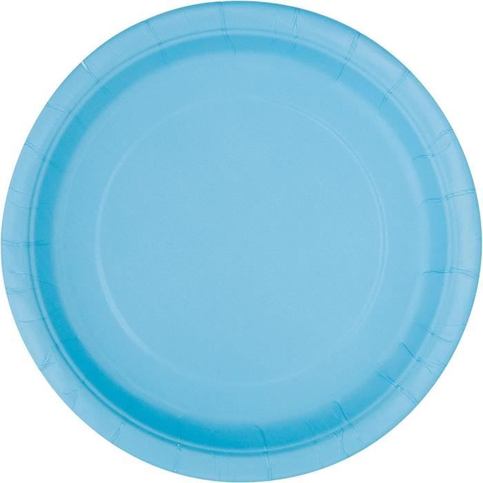 16 Assiettes En Carton Blanc écologiques - 23 Cm De Diamètre - Pour Fêtes, Mariages, Anniversaires - 7