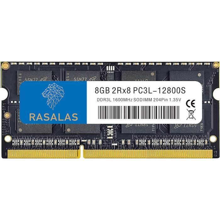 Barrette RAM SO-DIMM 8Go DDR3 PC3L-12800S – DDR3L 1600MHz, Portable, Occasion