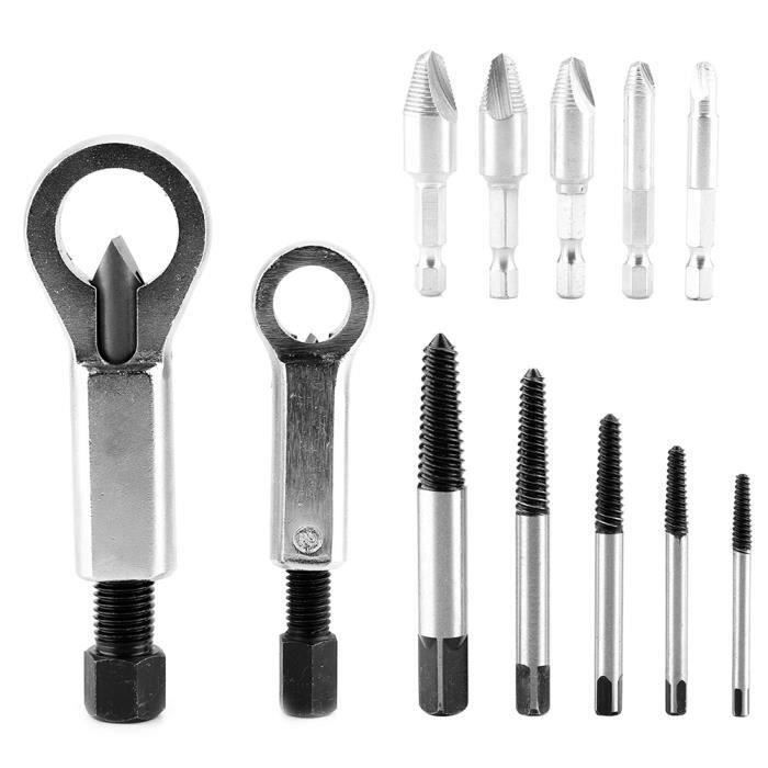 Kit Extracteur D'écrous Endommagés 5 Pièces - Douilles Inversées 17,19,21,22 Mm + Barre 1/2" - 1