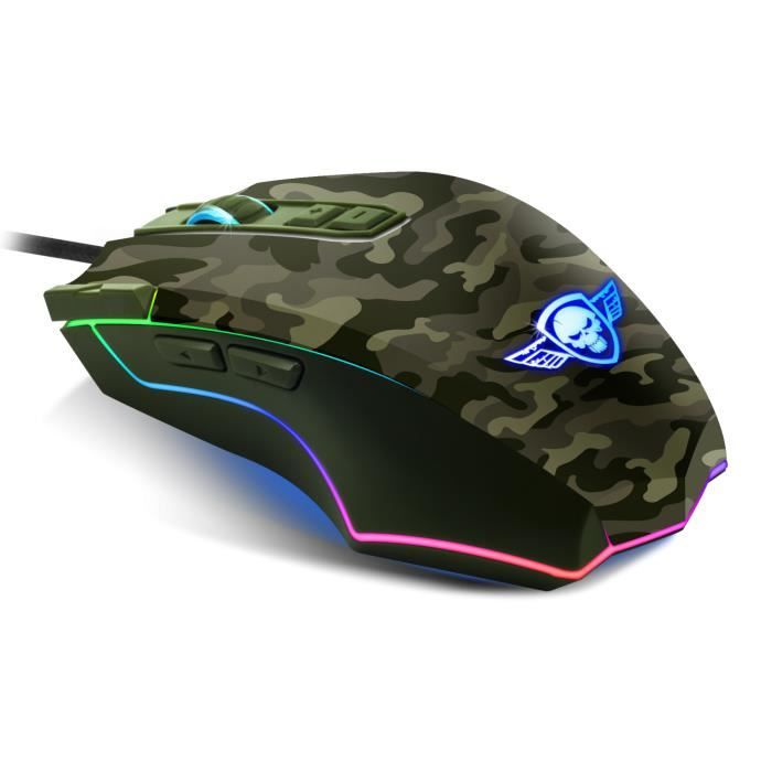 Spirit Of Gamer Souris Gaming - Elite-M50 - RGB - 4000 dpi - 8 Boutons - Camouflage Militaire - vue 1