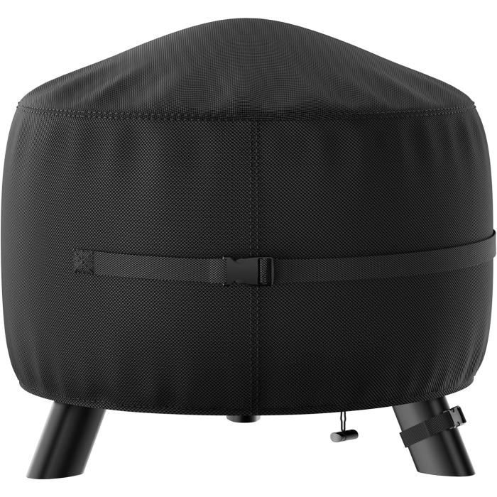Housse De Protection Pour Braséro Rond - Imperméable PVC, 80x80x65 Cm, Cordon Ajustable, Résistante Aux UV