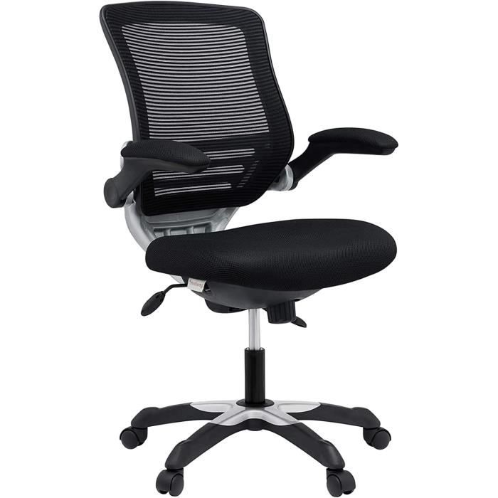 modway bord fauteuil de bureau en maille avec dossier et siège en maille noir avec bras rabattable en noir4