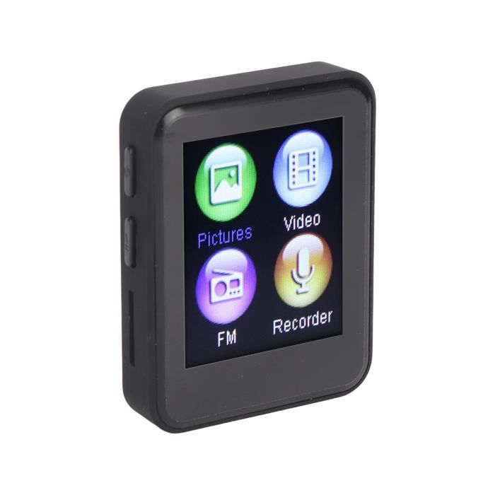 Lecteur MP3 Bluetooth 5.0 Hifi 1.77' Écran Couleur - TBEST - 64 Go - Noir et Blanc - Inclus Casque