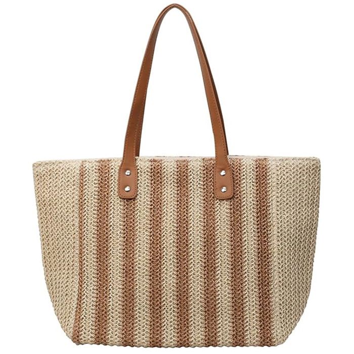 Sac à Main En Paille Tissé - Bandoulière Pour Femme - Plage été - Beige