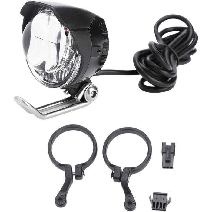 Phare de vélo électrique 2 en 1 à 4 LED, klaxon pliable, étanche, feu avant lumineux, en