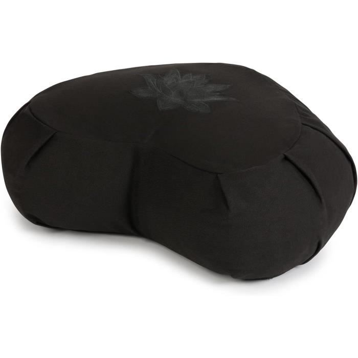 Lotus Crescent Zafu Pouf De Méditation Avec Housse En Coton Motif Cosses De Sarrasin Poignée De Lotus Crescent Zafu Pouf De Méditation Avec Housse En Coton Motif Cosses De Sarrasin Poignée De