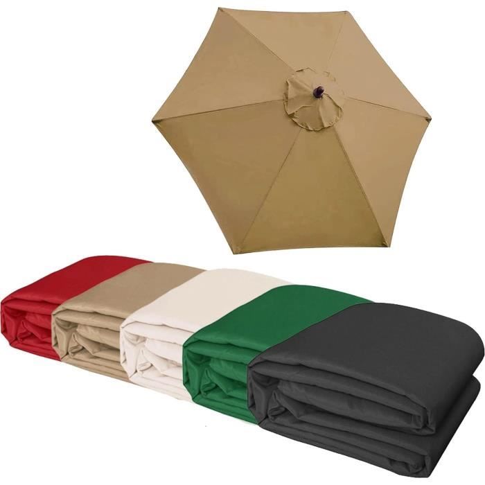 Toile De Rechange Pour Parasol Carré 3x3 M - 6 Baleines, Polyester UV, Résistant, Plusieurs Couleurs