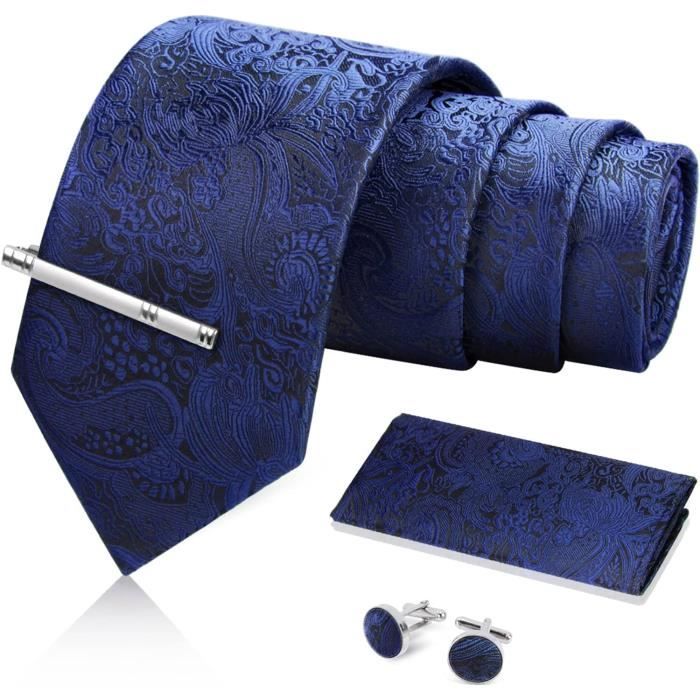 Hi Tie Ensemble de boutons de manchette en soie cravate cravate mouchoir N-0393 Blanc