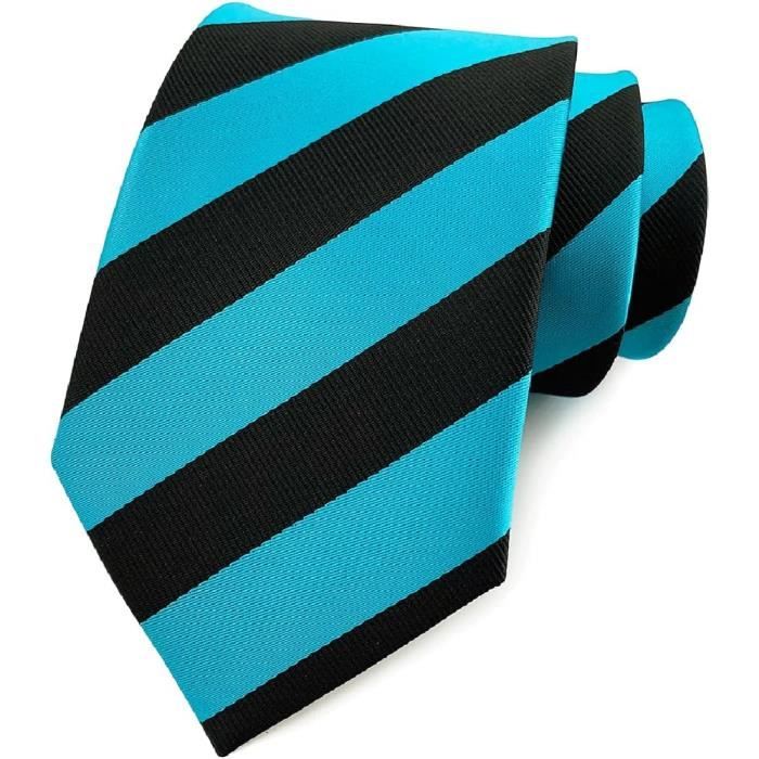 Cravate Oblique Soie bleue et noire