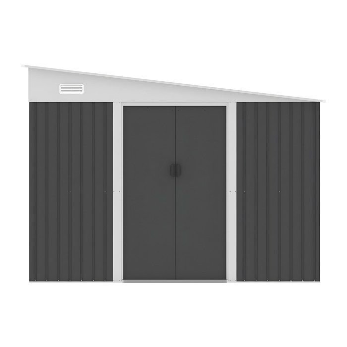Abri de jardin métal adossé en acier galvanisé anthracite 976 m² - DAXTON