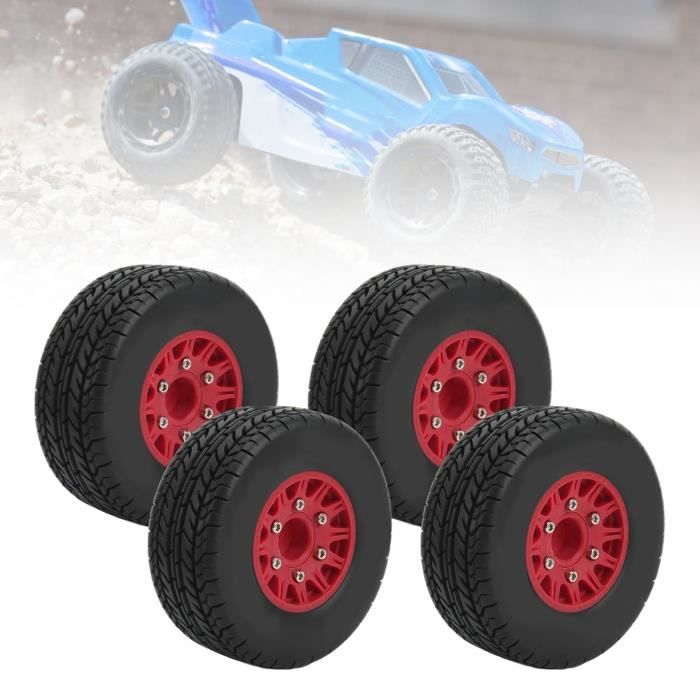 Xinwe Pneus Camion RC 120mm - 4 Roues Tout-Terrain Pour Voiture 1/10 (Noir)