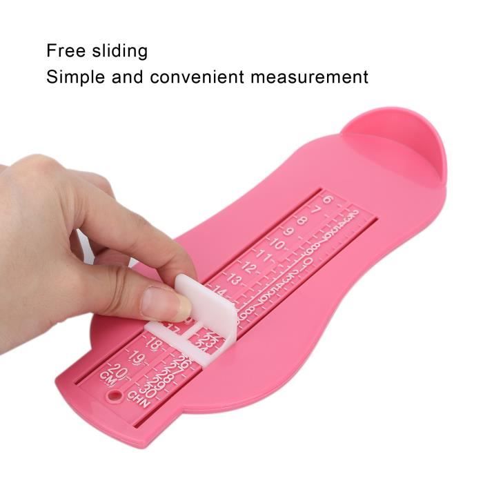 Yanhonin Pedimetre Bebe Enfant - Pied Dispositif de Mesure pour Déterminer  la Pointure 6 à 20cm (Rose Rouge)