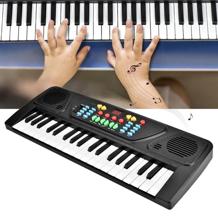 Clavier musical électronique numérique 61 touches - Clavier d'apprentissage  pour enfants Piano électrique portable avec enregistrement, câble USB,  microphone - Yj5-2