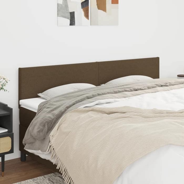 vidaXL Têtes de lit Marron foncé 160 x 5 x 78/88 cm Tissu 345807