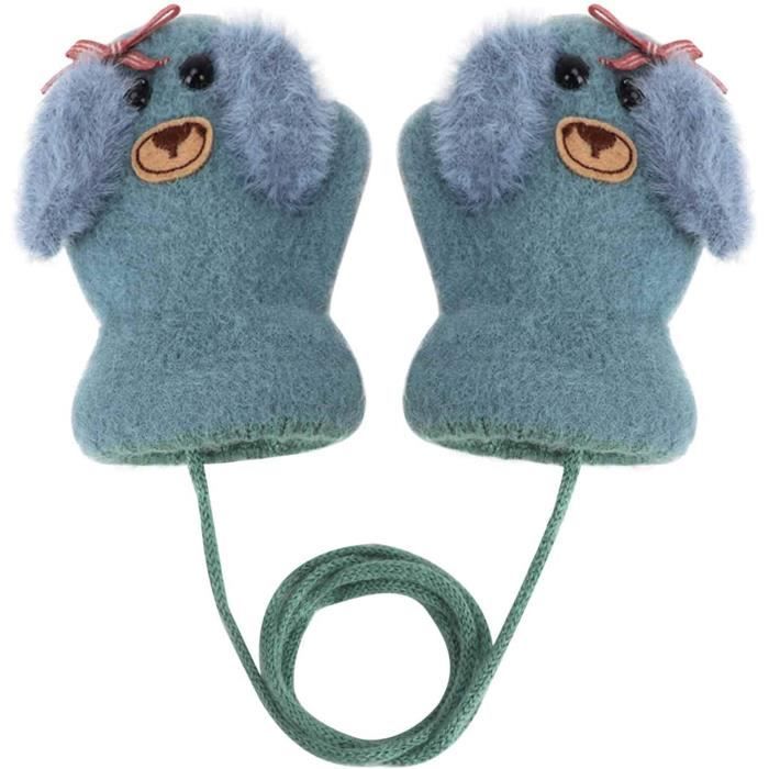 Gants D'Hiver Femme Avec Strass - Tricotés Doublés Polaire, Taille Unique, Confortables Et élégants