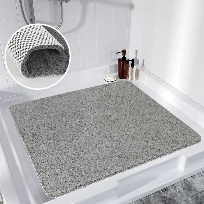 Tapis De Douche Antidérapant PVC Loofah - 80x80cm - Confortable, Drainage Rapide - Pour Baignoire Et Douche