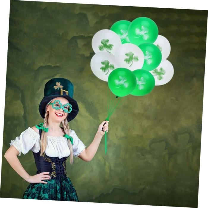 21Pcs 12 Sequin Tenue Sequin Garniture Festival Irlandais Latex Ballon Vert Tr fle Ballon St Patricks Day Party D coration D u15392