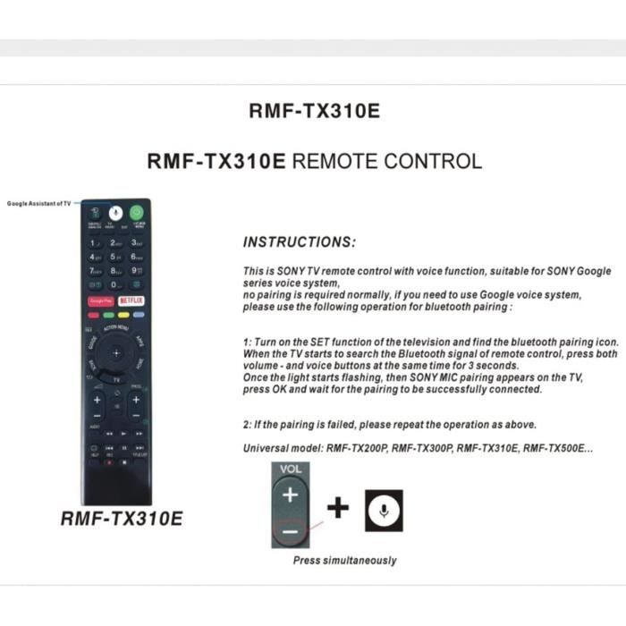 SONY RMF-TX310E remote control SONY RMF-TX310E remote control