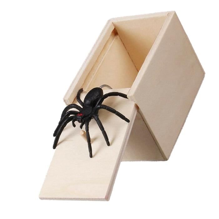 Boite Surprise - Spider Prank - Fausse Araignée - Bois Naturel - Cadeau Drôle - Enfant 6 ans - Jeux - Jouets Boite Surprise - Spider Prank - Fausse Araignée - Bois Naturel - Cadeau Drôle - Enfant 6 ans - Jeux - Jouets