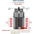 NetBoat Blocs Fusible Lame Porte Fusible Voiture Boîte 12 Voies avec LED Indicateur avec Bus Négatif pour 12V-24V Voiture, Bateau-2