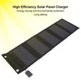 Shipenophy Panneau solaire pliant Panneau solaire pliable 15W, étanche, sortie USB 1 pour 10, sac de chargeur solaire jardin borne-2