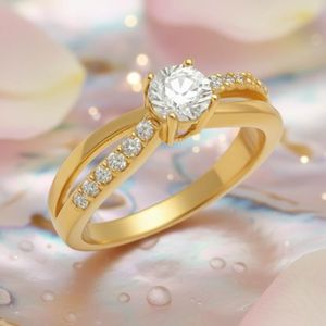 Bague Solitaire Fiançailles Or 2,50 Ct Zircone Cubique - Marque FDJ, Or Jaune/rose/blanc 10K/14K, Neuf étiqueté