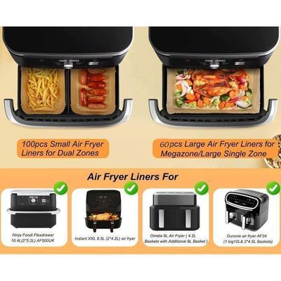 150 Papiers Cuisson Air Fryer Pour Ninja AF500EU & Cecotec 9000 - Sans BPA, Anti-Graisse