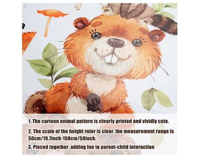 Toise Murale Pour Enfants - Sticker Animaux De La Forêt, 50 à 150 Cm, PVC Imperméable - Cadeau Croissance