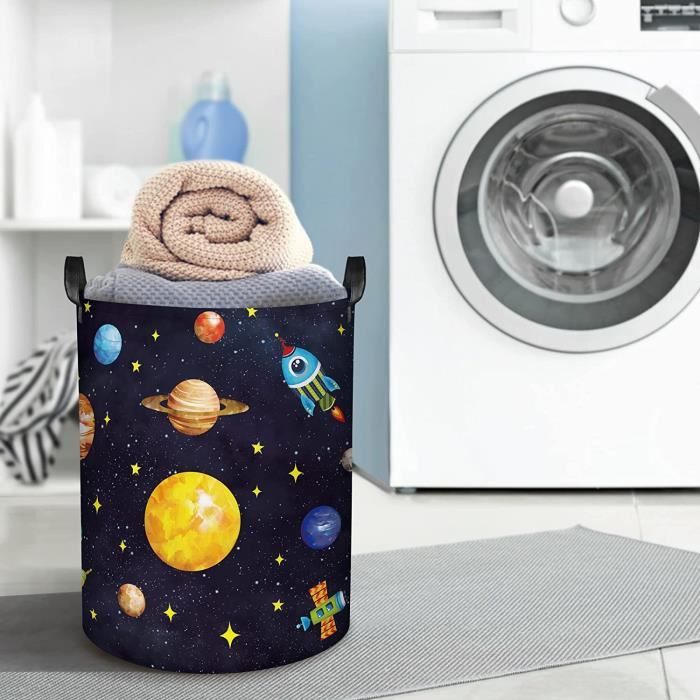 3 Paniers à Linge Pliables Pop-Up - Filet Noir 36x36x58cm - Salle De Bain, Camping