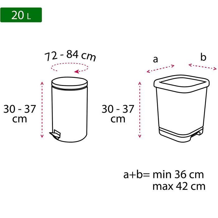 Dimension sac hotsell poubelle 20l