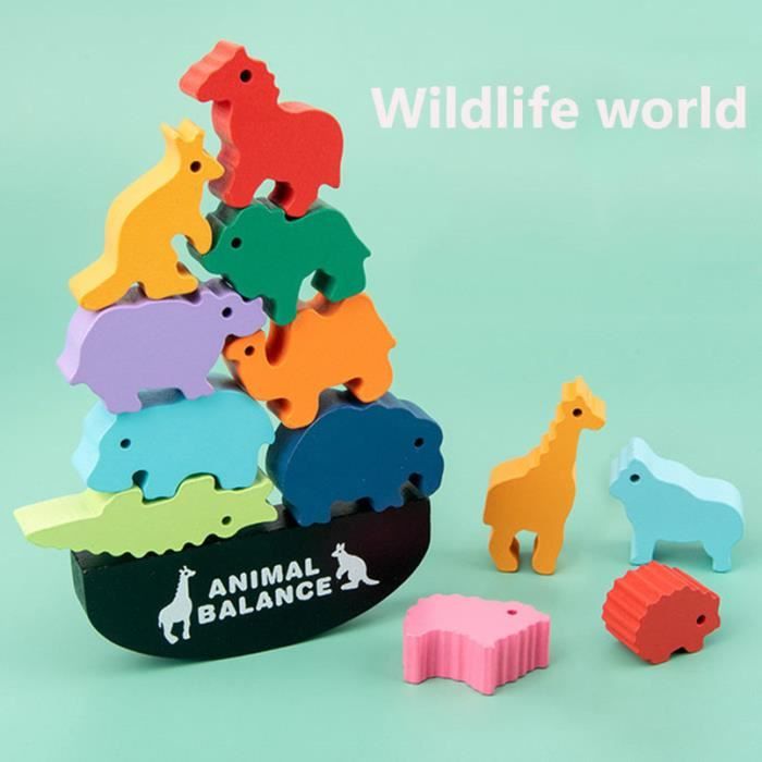 Animaux sauvages Blocs d'équilibre en bois pour enfants Montessori Animal  Jeux de société JEU D'APPRENTISSAGE - Cdiscount Jeux - Jouets