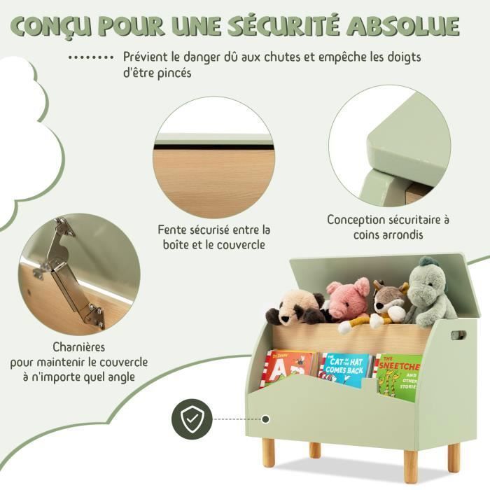 Coffre De Rangement, Avec 2 Charnières De Sécurité, Imitation Grange