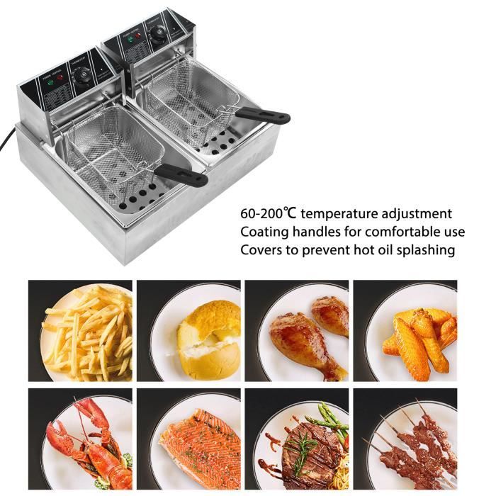 Friteuse, 5L, Friteuse Électrique En Acier Inoxydable, Facile À Nettoyer, Antiadhésive, Panier Friteuse, 5L, Friteuse Électrique En Acier Inoxydable, Facile À Nettoyer, Antiadhésive, Panier