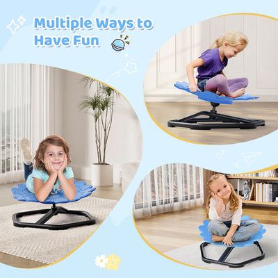 YULEYU Chaise Pivotante Enfant Autisme 360° Carrousel Chaise Sensorielle, Jouet Capteur Autisme Pour Garçons & Filles, Entraînement Coordination Équilibre (Bleu, Forme De Pétale