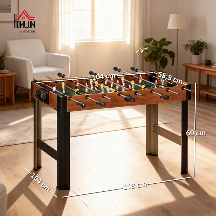 HOMCOM Baby-foot Pour Enfants 7+ Ans Avec 2 Balles 8 Poignées