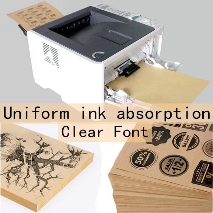 vhbw 100x Feuilles A4 d'autocollants avec 1 étiquette par page pour  imprimer avec imprimante à jet d'encre ou