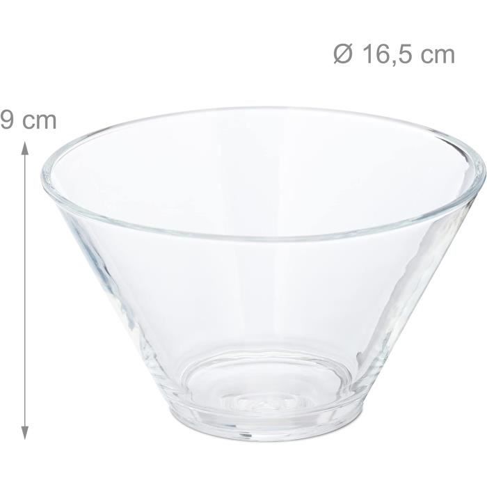 Lot De 5 Bols/saladiers En Verre Transparent - Résistants, Passe Au Micro-ondes - Style Moderne