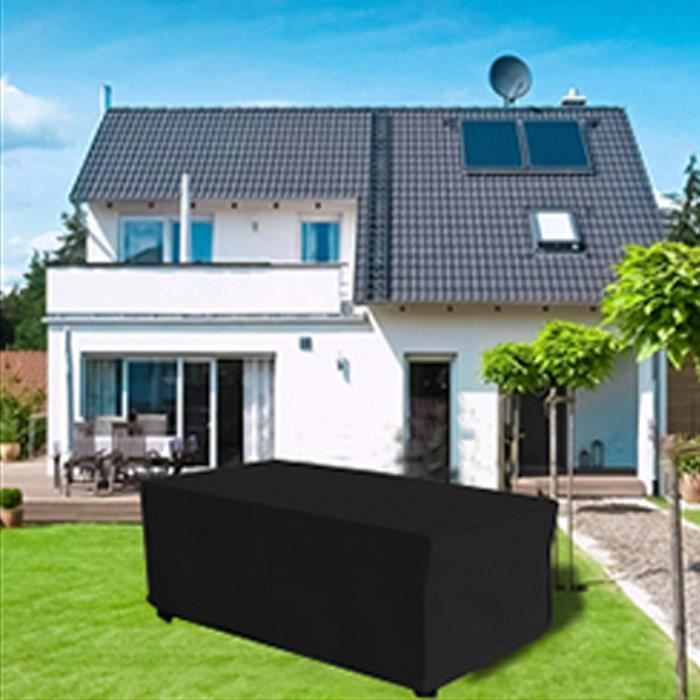 Maisonnette de jeu d'extérieur imperméable pour enfants - Housse coupe-vent avec cordon de serrage et boucles à fermeture éclair - 420D (115 x 107 x 130 cm, noir