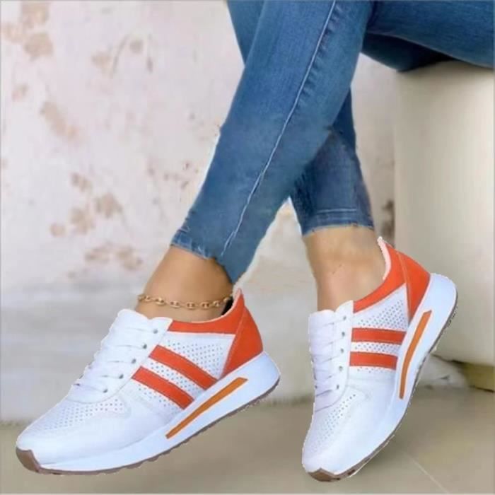 RLEHJN Chaussure De Sport Femme Orthopédiques Pas Cher Basket Femmes Sans Lacets Mode Air Running Course Chaussures Jogging Baskets Ete Respirantes Casual Mesh Respirant Confort Sneakers